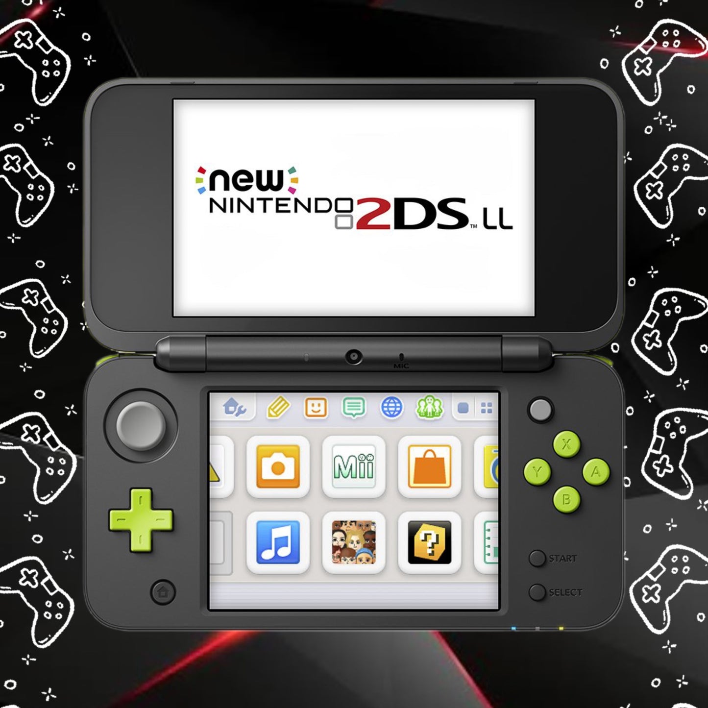 Consola New Nintendo 2DS LL - Black x Lime